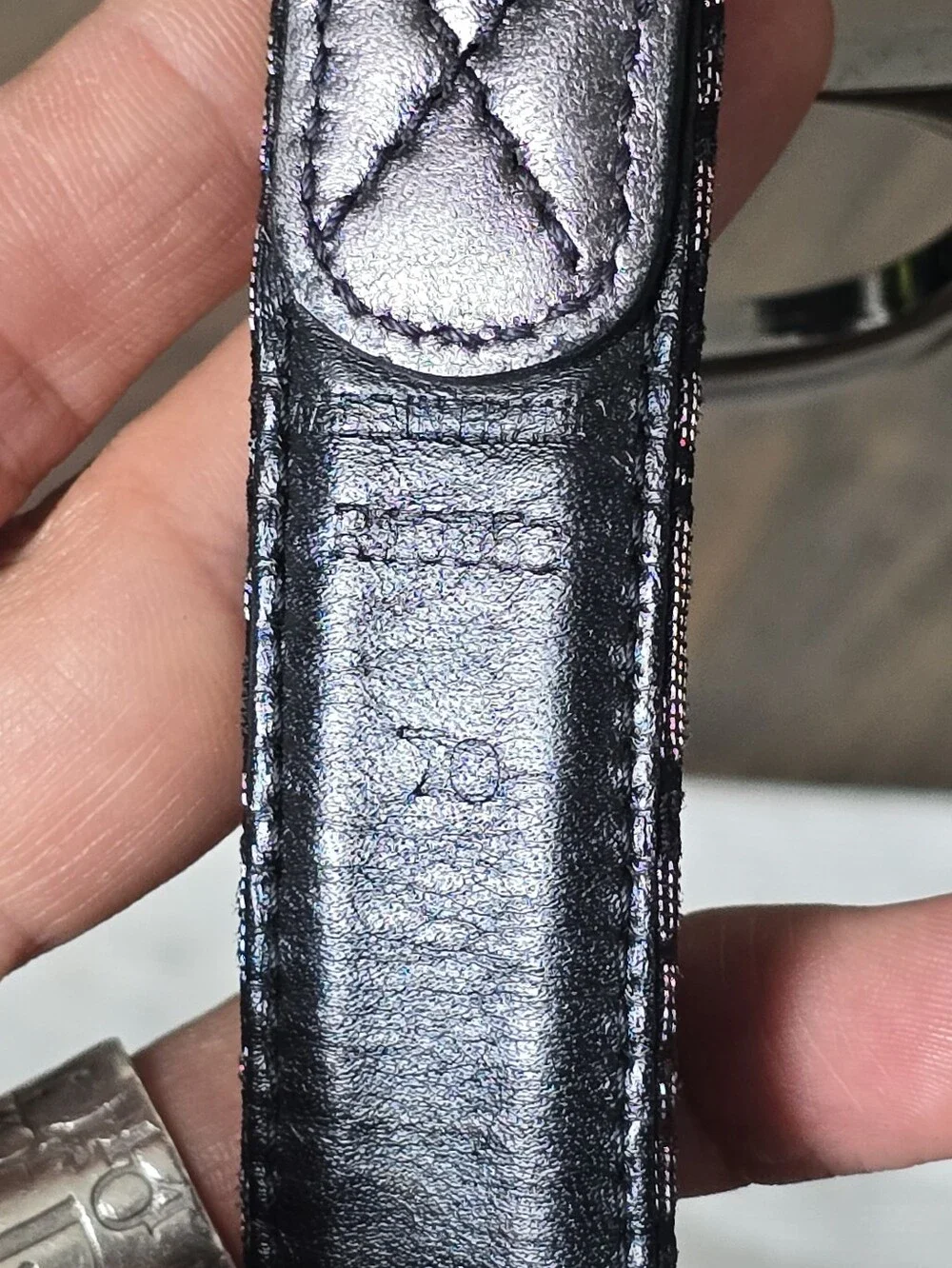 Dior Black Monogram CD Buckle Belt Galliano Era Size 70